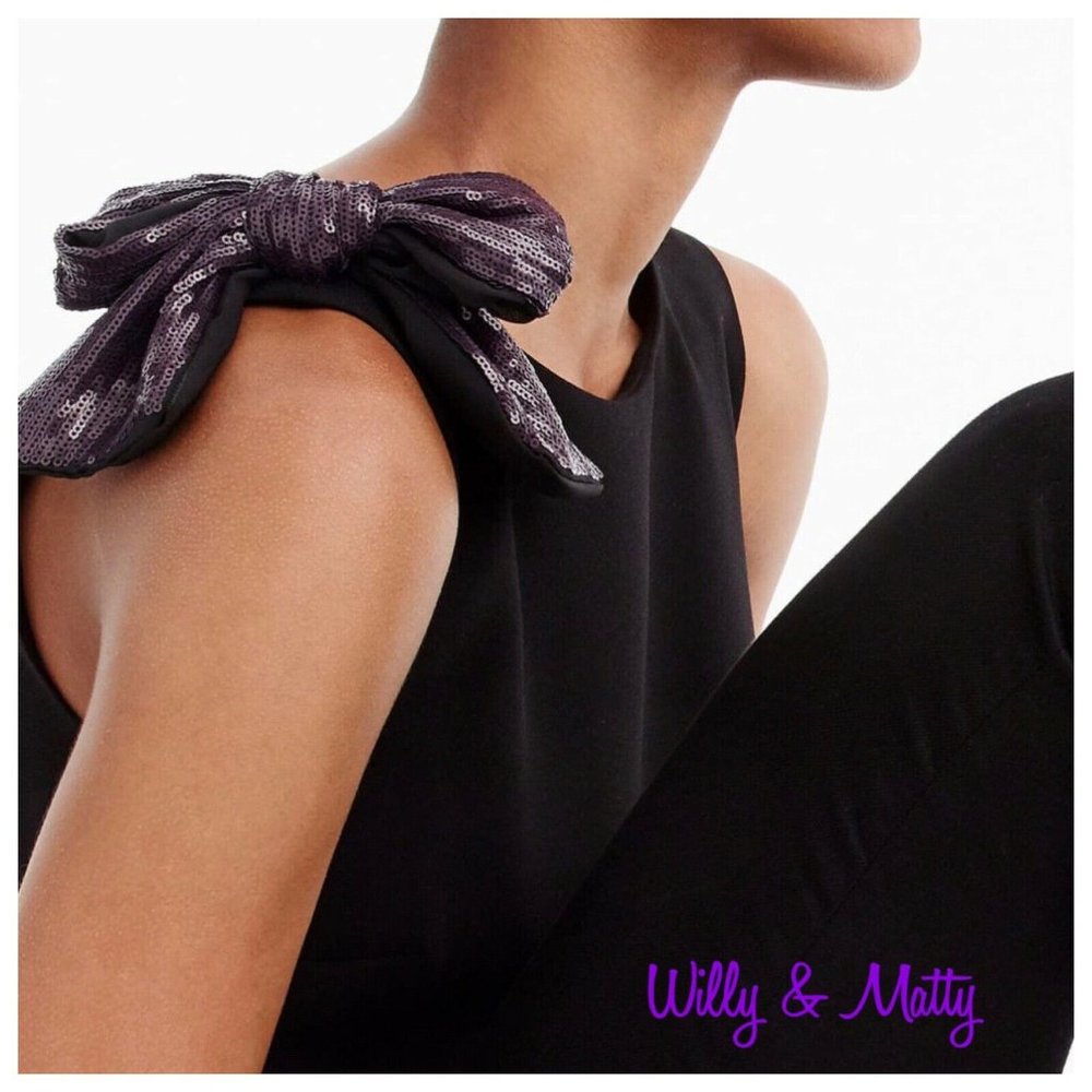 J Crew Women Size 0 Black Sleeveless Purple Sequin